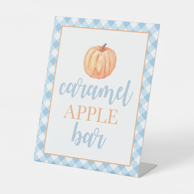 Signe De Table Petit Citrouille Pastel bleu automne Nourriture Pe (Recto)