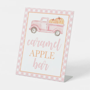 Signe De Table Petit Citrouille Pastel Rose Automne Nourriture An