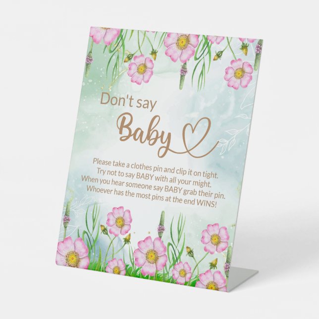 Signe De Table Petit Fleur sauvage En Route Baby shower (Recto)
