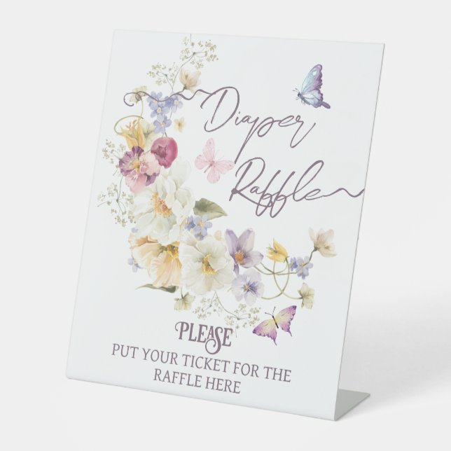 Signe De Table Petit Fleur sauvage rustique violet Baby shower de (Recto)