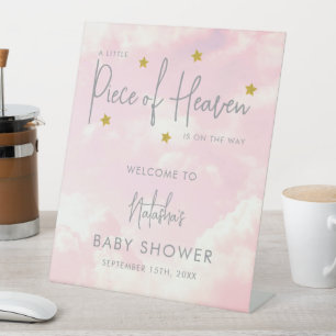 Signe De Table Petit morceau du ciel Baby shower nuageux Bienvenu