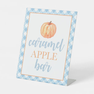 Signe De Table Petite citrouille Pastel bleu Automne Anniversaire