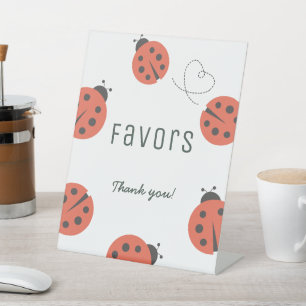 Signe De Table Petite Dame Coccinelle Punaise d'Amour Rouge Faveu