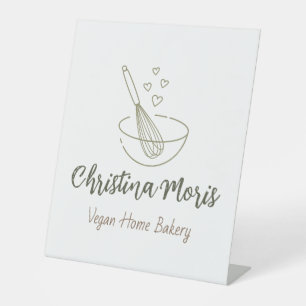 Signe De Table Petite enseigne de boulangerie végane à domicile
