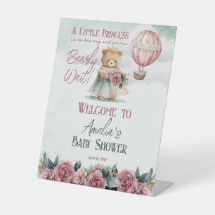 Signe De Table Petite princesse Ours Bearly Wait Girl Baby shower