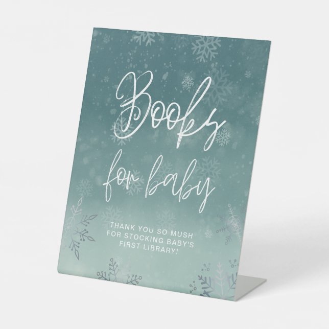 Signe De Table Petits Baby showers Snowflakes Livres Pour Bébé (Recto)