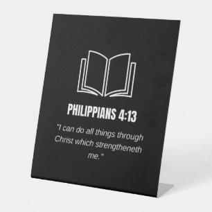 Signe De Table Philippiens 4:13 Verset Biblique Minimaliste Citat