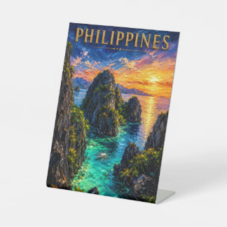 Signe De Table Philippines : Coucher de soleil tropical sur la cô