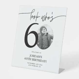 Signe De Table Photo 60e Affiche de bienvenue d'anniversaire | Re