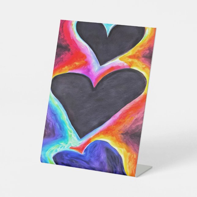 Signe De Table Photo à pied à coeur triple (Recto)