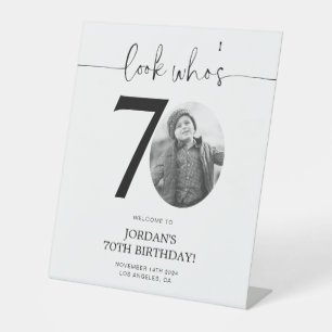 Signe De Table Photo Affiche de bienvenue de 70e anniversaire R