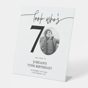 Signe De Table Photo Affiche de bienvenue de 70e anniversaire   R