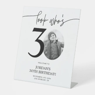 Signe De Table Photo Affiche de bienvenue du 30e anniversaire | R