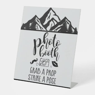 Signe De Table Photo Booth Grab a Prop Custom Mountains Mariage