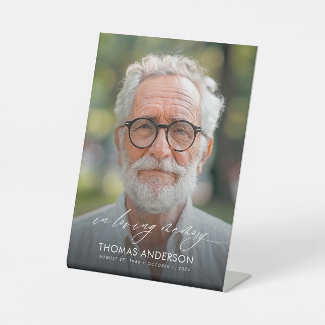 Signe De Table Photo Funéraire Moderne En Mémoire Amoureuse (Recto)