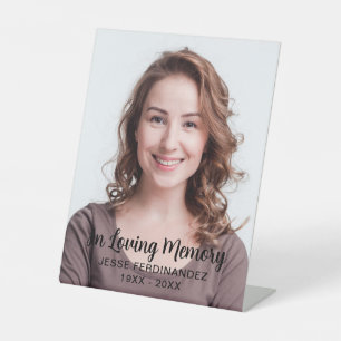 Signe De Table Photo personnalisée Hommage commémoratif funéraire