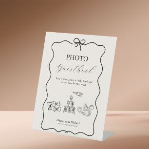Signe De Table Photo Wavy Whimsical Italien Doodle Mariage