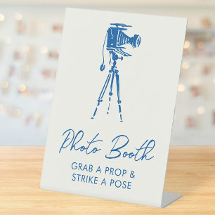 Signe De Table Photomaton Fantaisiste Bleu Français