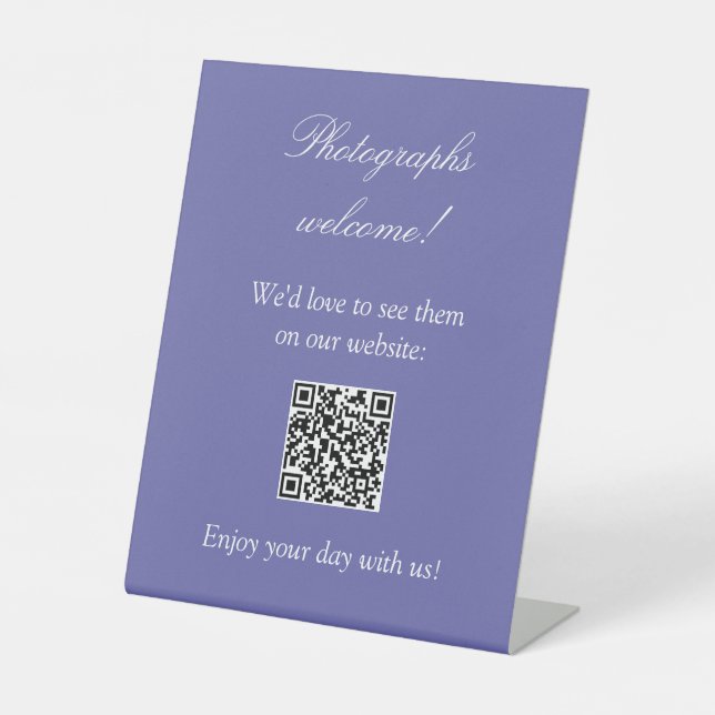Signe De Table Photos Bienvenue Easy QR Code Lavender Signal (Recto)