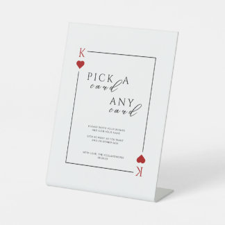 Signe De Table Pick a Card Any Card Wedding Sign