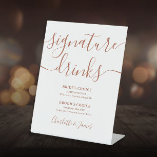 Signe De Table Pied de signature de boissons de mariage en terre
