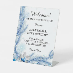 Signe De Table Pin bleu hiver Noël Mariage sécurité