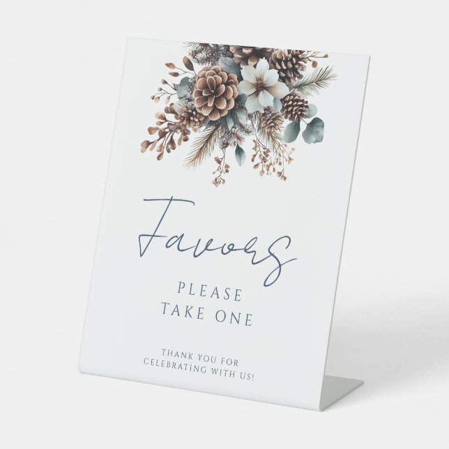 Signe De Table Pinecones Florales Rustiques Modernes Favorisent (Recto)