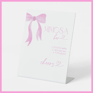Signe De Table Pink Bow Elle Attache Le Knot Mimosa Bar