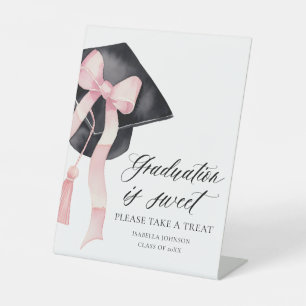 Signe De Table Pink Bow Gradation Casquette Graduation est Sweet 