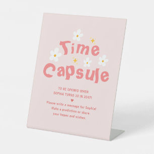 Signe De Table Pink Daisy Anniversaire Fête Heure Capsule