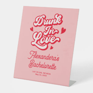 Signe De Table Pink Drunin love Bachelorette Party Signal