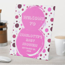 Pink polka dot Baby Shower Invitation