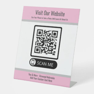 Signe De Table Pink Small Business Créer QR Code Web Signer