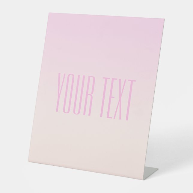 Signe De Table Pink to Peach Sunset Ombre avec texte personnalisa (Recto)