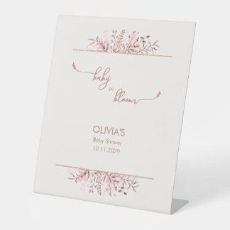 Signe De Table Pink Wildflower Baby in Bloom Baby Shower