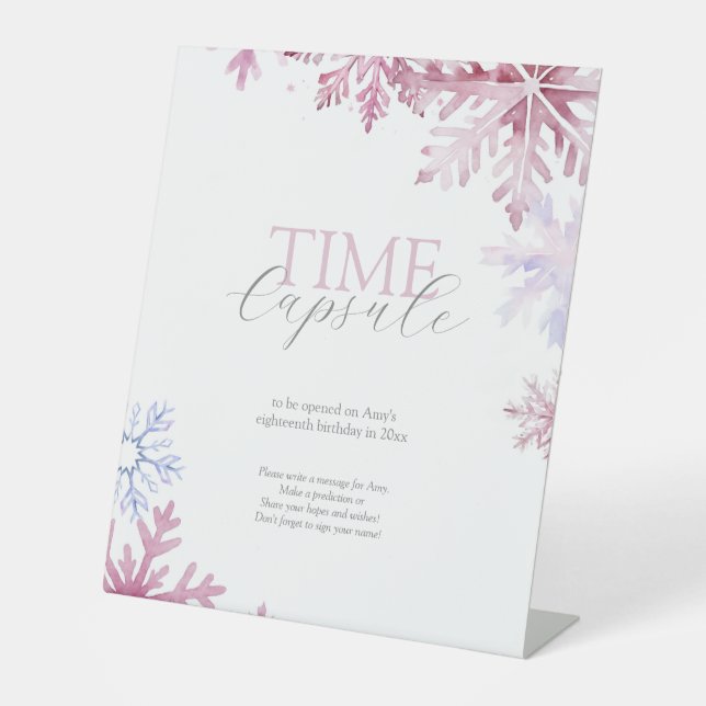 Signe De Table Pink Winter Wonderland Time Capsule Sign (Recto)
