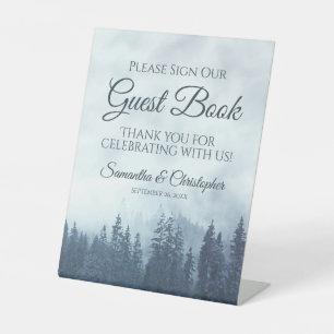 Signe De Table Pins Bleus Misty S'Il Vous Plaît Signez Notre Livr