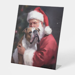 Signe De Table Pitbull avec Noël Festif du Père Noël