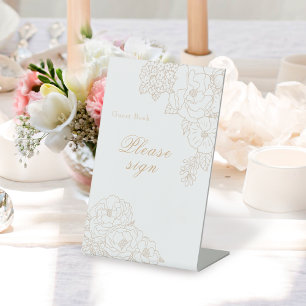 Signe De Table Pivoines blanches ivoire de mariage romantique Sig