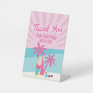 Signe De Table Plage Besties Fêtons Rose anniversaire