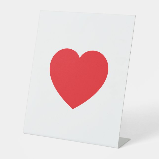 Signe De Table Plain Modern White Red Love Heart Graphic (Recto)