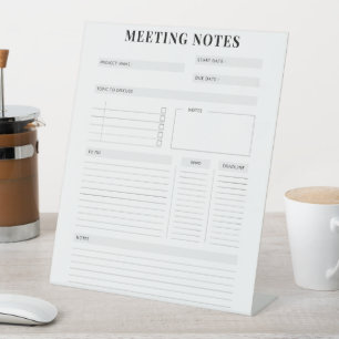 Signe De Table Planificateur de notes de réunion professionnelle