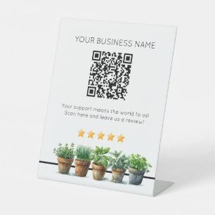 Signe De Table Plantes en pot code QR avis YELP sur l'entreprise