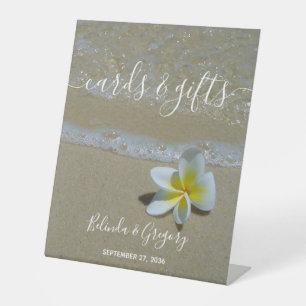 Signe De Table Plumeria Frangipani Sur Sable Cartes Et Cadeaux De
