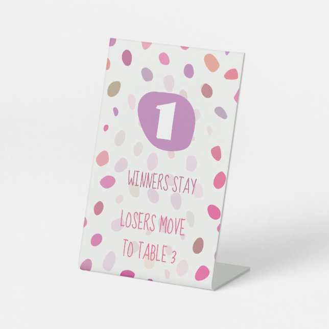 Signe De Table Points Cute Bunco Abstrait Table de jeu Une carte (Recto)