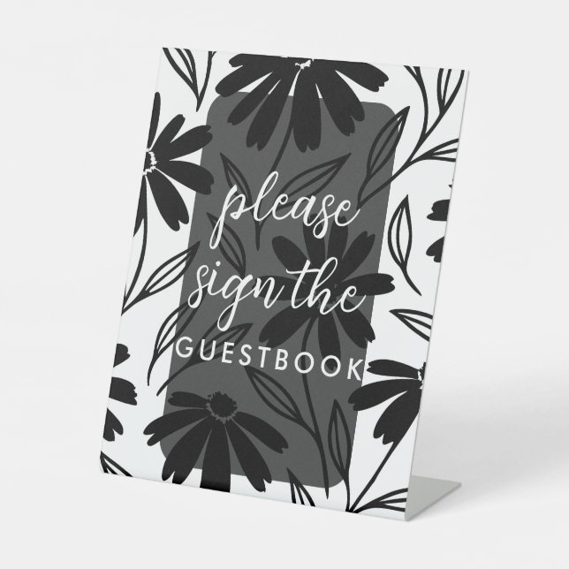 Signe De Table Poireaux d'encre noire Boho Numéros de table Panne (Recto)