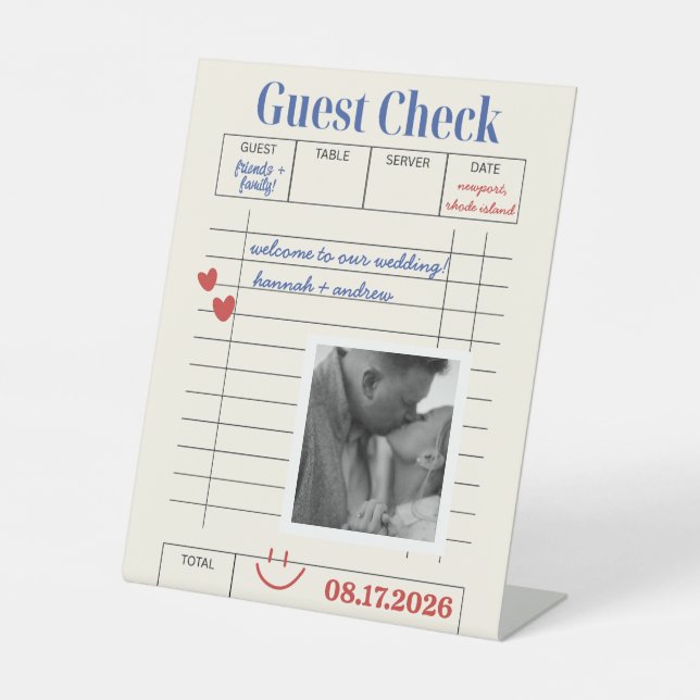 Signe De Table POLAROID Guest Check  (Recto)