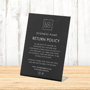 Signe De Table Politique de retour de la Boutique de vêtements de