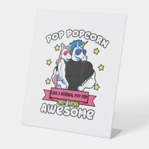 Signe De Table Pop Popcorn 1 Enfant Fête des pères Pop Pop Pop Un