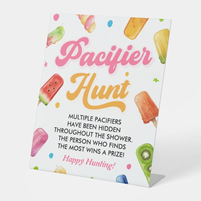 Signe De Table Popsicle Prêt à Pop Baby shower Pacifique chasse (Recto)